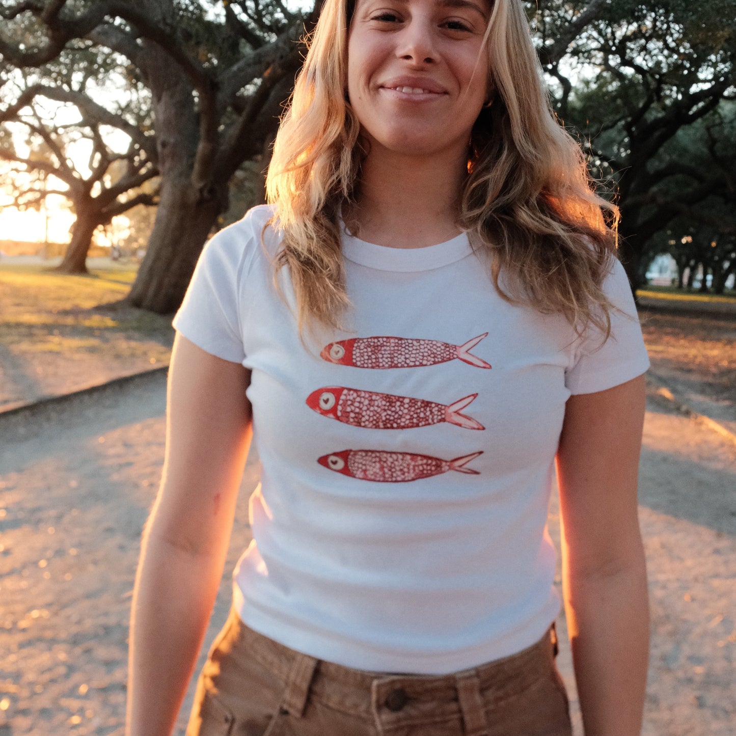Pink Sardines Baby Tee
