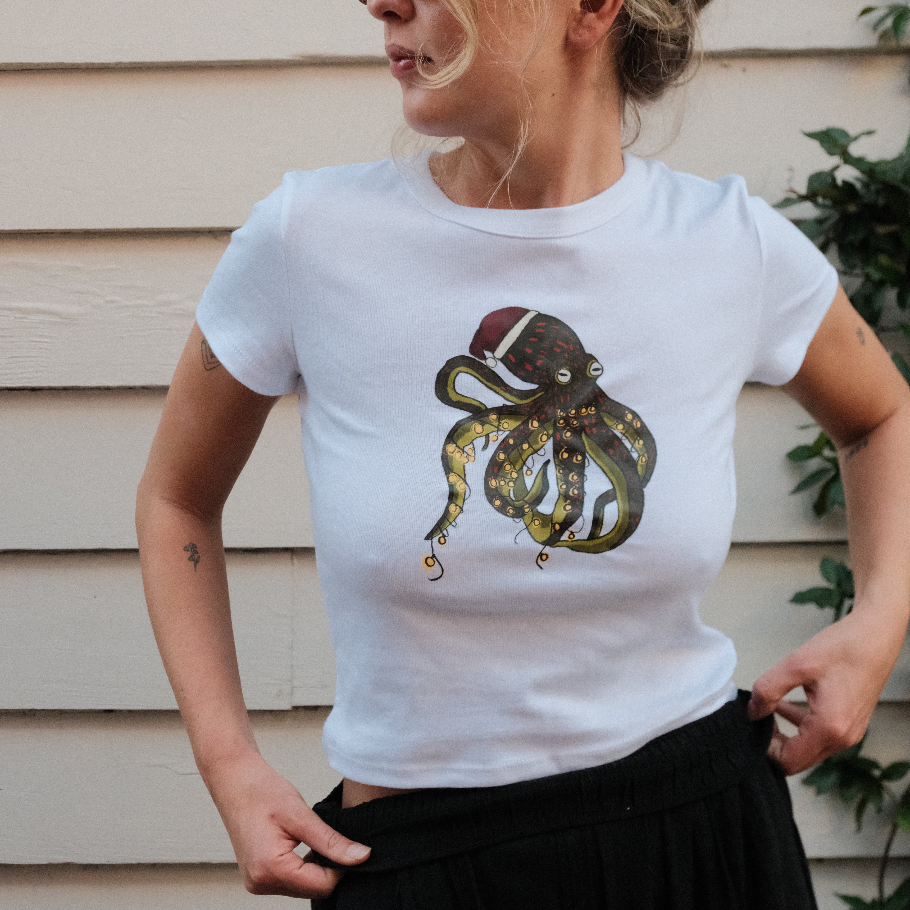 Christmas Octopus Baby Tee