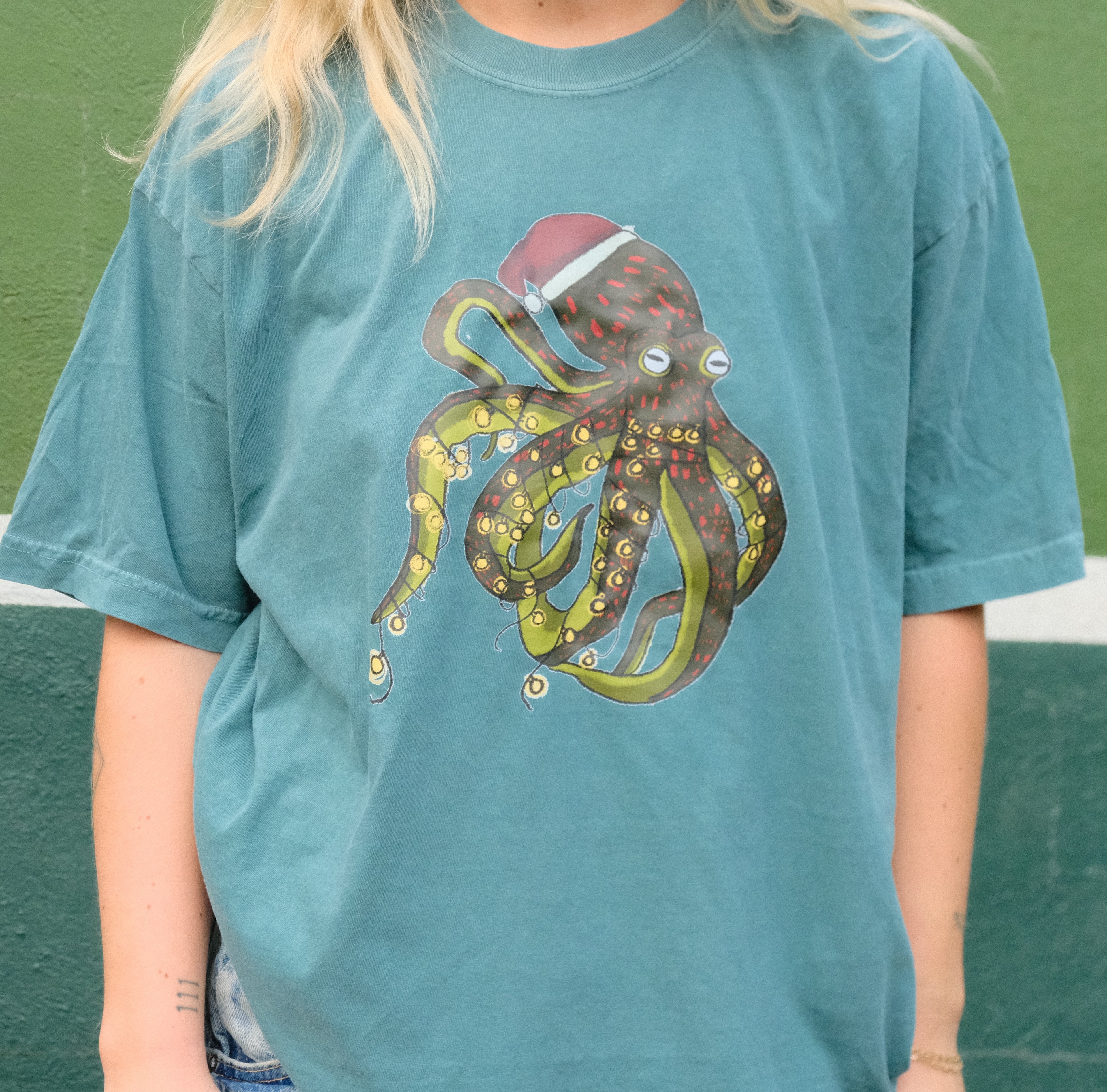 Christmas Octopus Tee